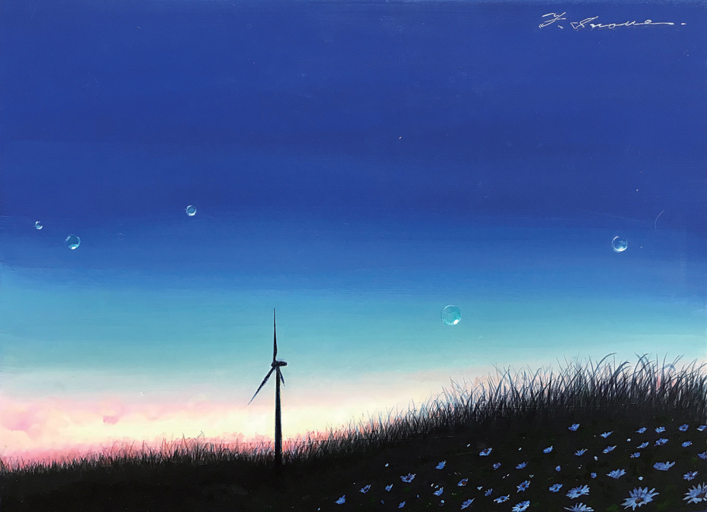 「１人風に向かって…君を待つ場所」F4 Acrylic